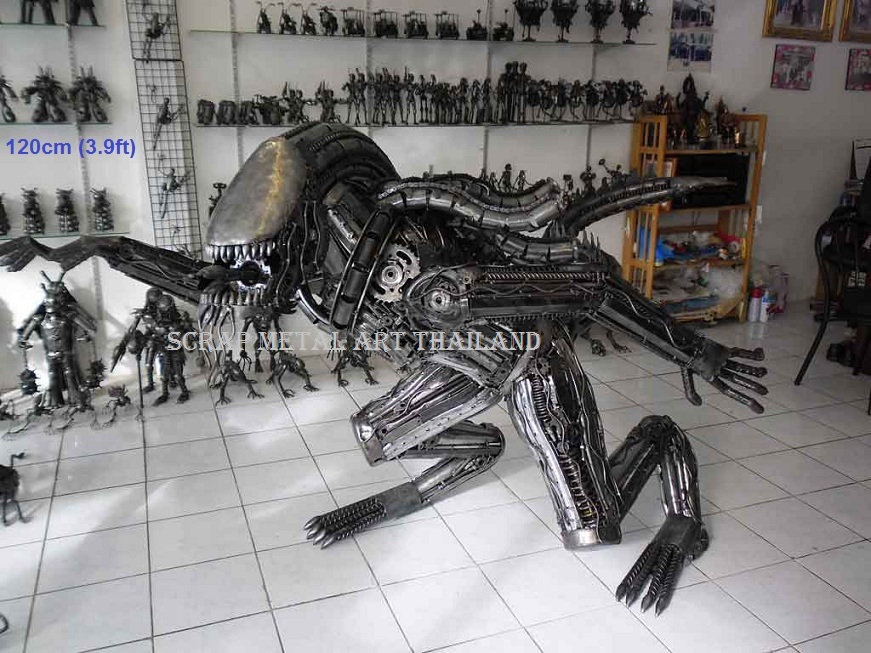 Alien Statue Life Size Figure Sculpture Metal Replica for sale, from Thailand