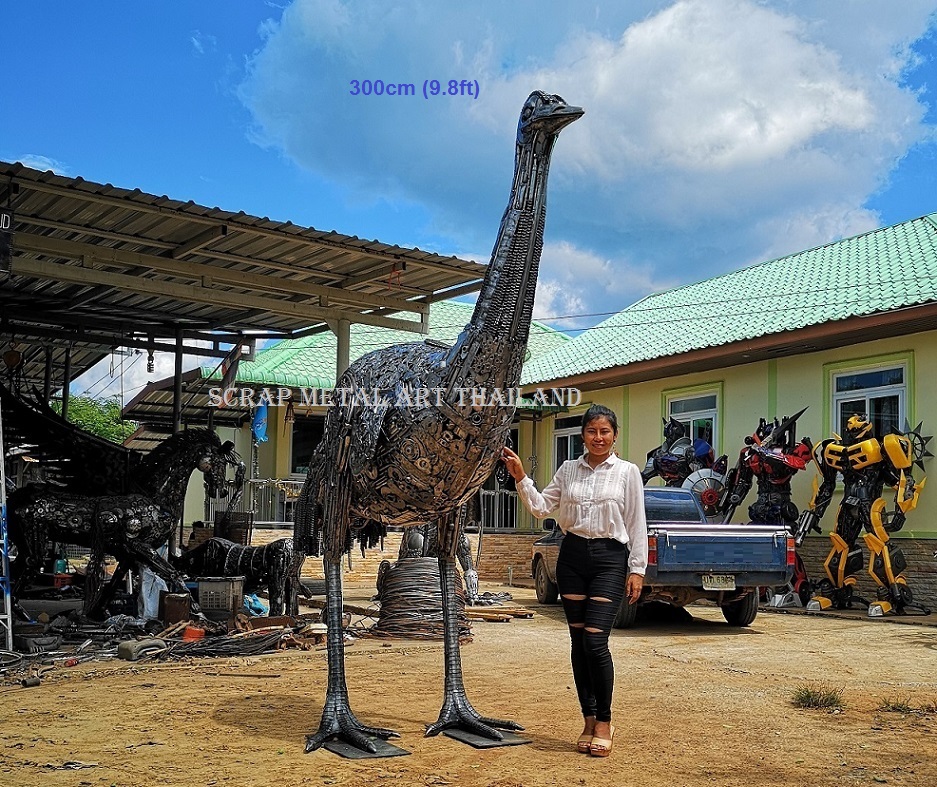 Giant Emu statue sculpture, life size scrap metal art for sale