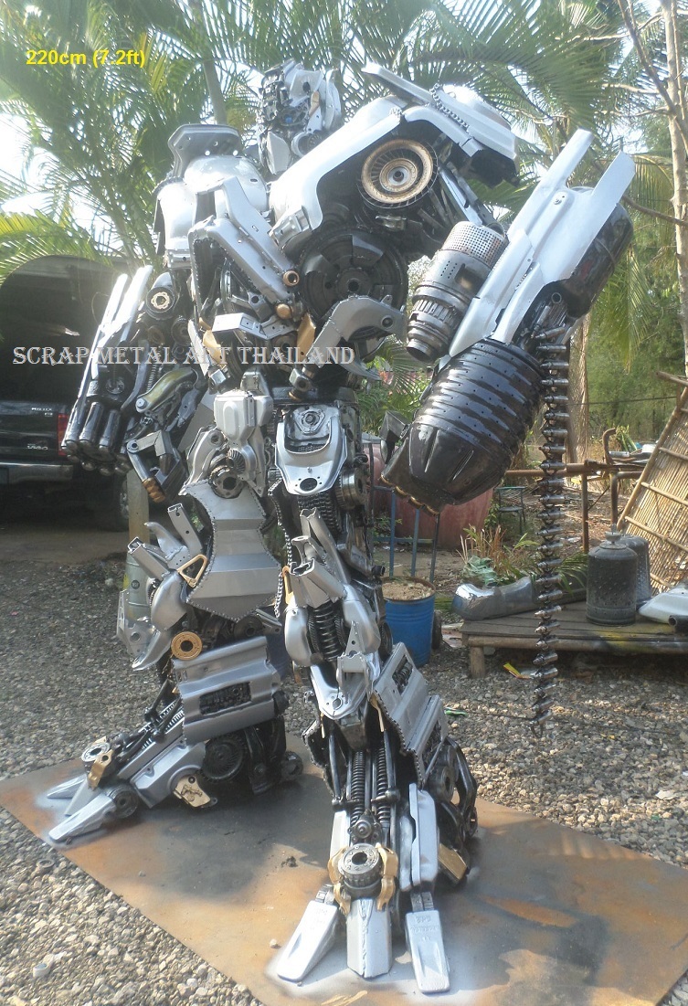 Ironhide Transformers Statue Figure for sale Life Size scrap Metal art thailand