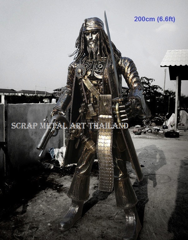 Jack Sparrow statue sculpture for sale, life size metal figure replica