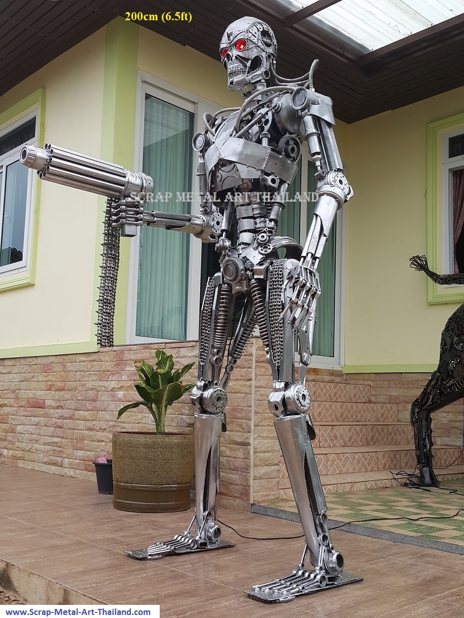 Terminator Genisys Endoskeleton Statue for sale, Life Size Metal Replica