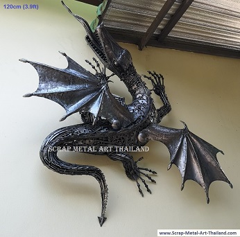 Climbing Dragon Statue Sculpture for sale, Metal Life Size Animal Sculpture Art