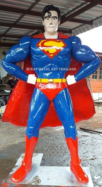 Superman statue, life size sculpture for sale, life size scrap metal superhero figure